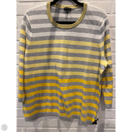 Sweater By Talbots In Grey & Yellow, Size: Xlp