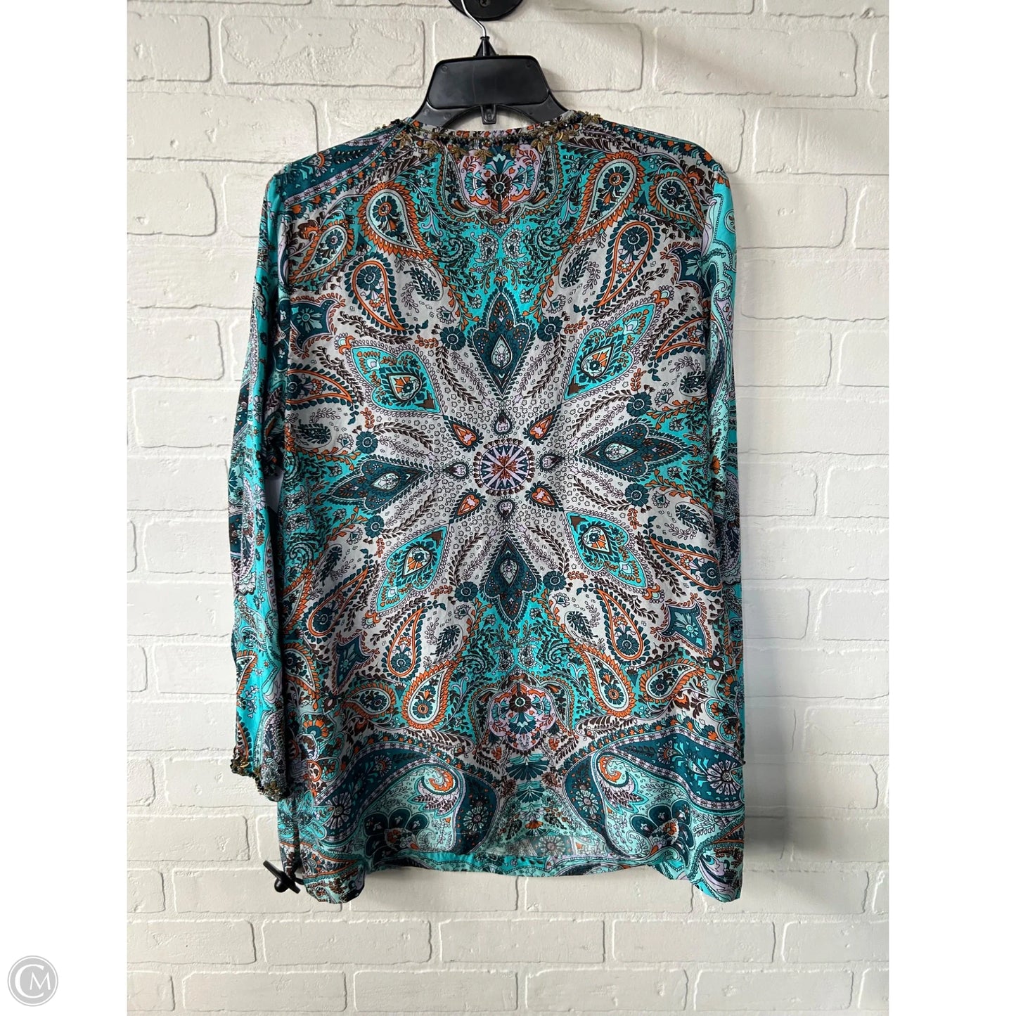 Top Long Sleeve By Sundance In Blue & Orange, Size: L