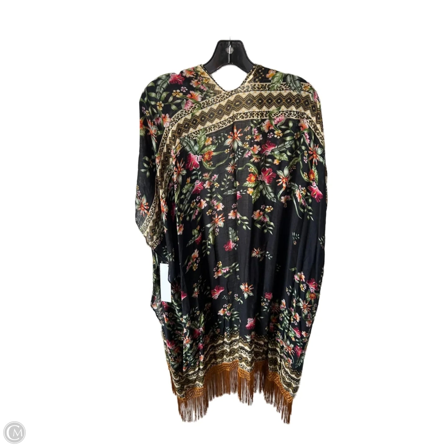 Kimono By Clothes Mentor In Black & Gold