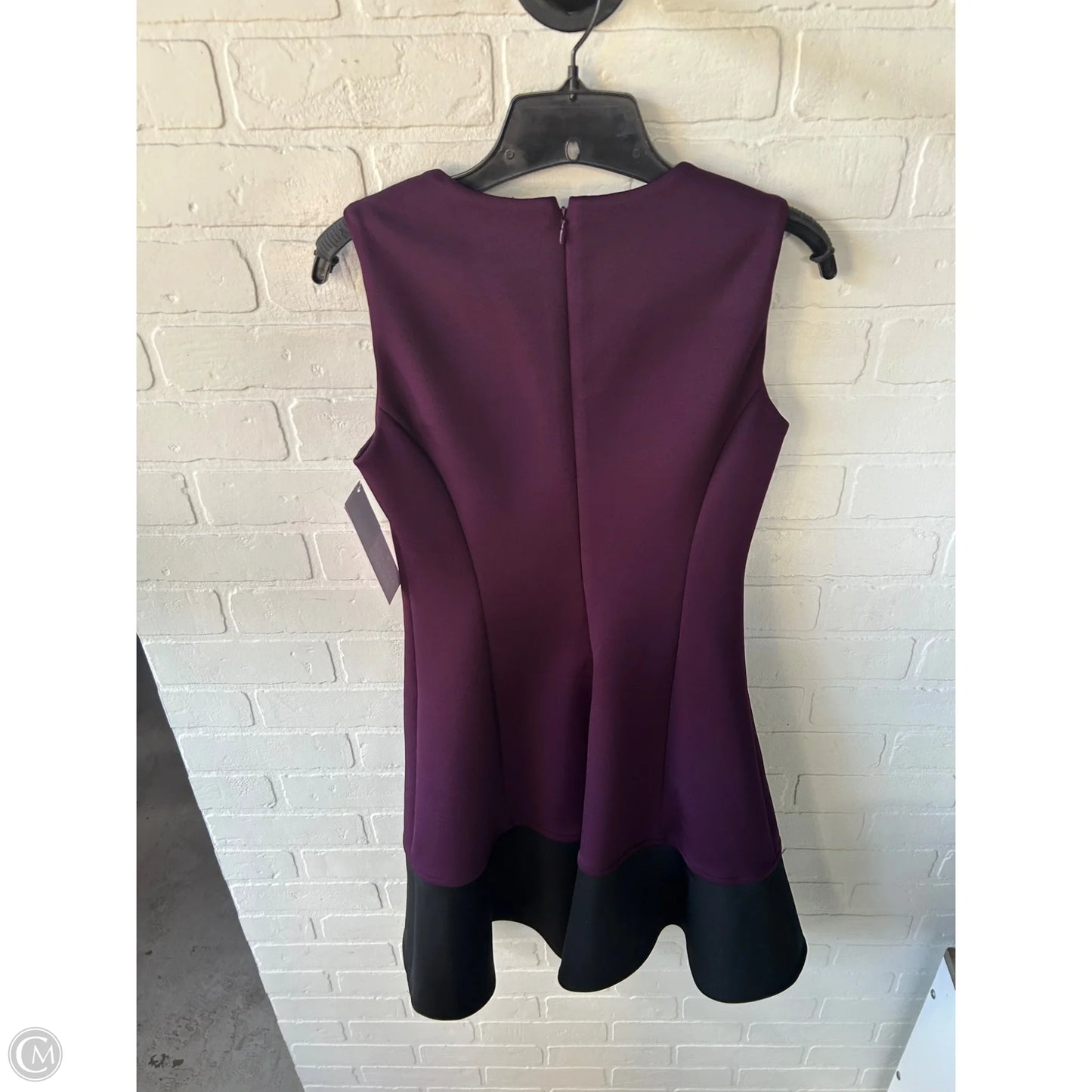 Dress Work By Calvin Klein In Black & Purple, Size: S