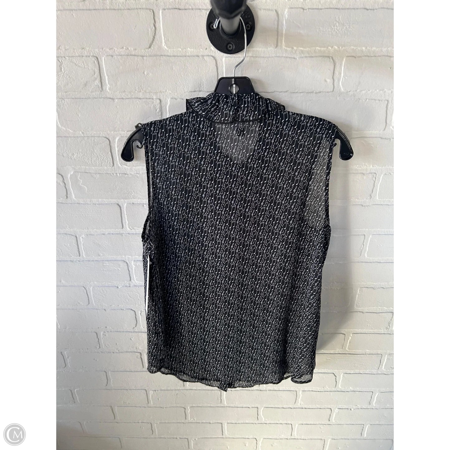 Top Sleeveless By Cabi In Black & White, Size: S