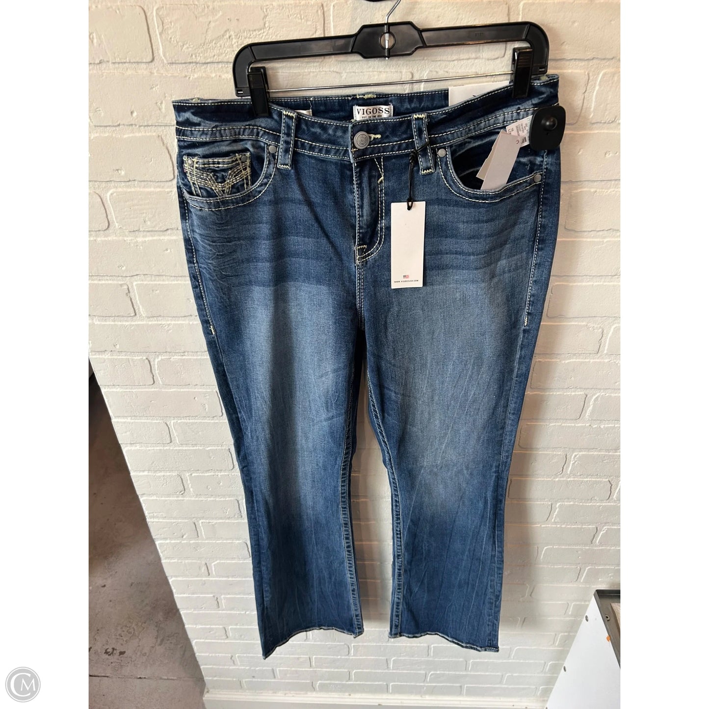 Jeans Boot Cut By Vigoss In Blue Denim, Size: 16l