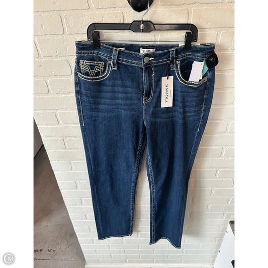 Jeans Straight By Vigoss In Blue Denim, Size: 16