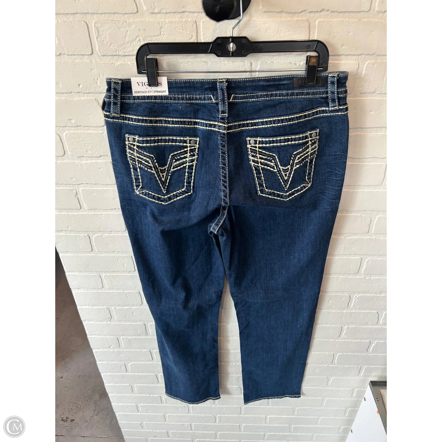 Jeans Straight By Vigoss In Blue Denim, Size: 16