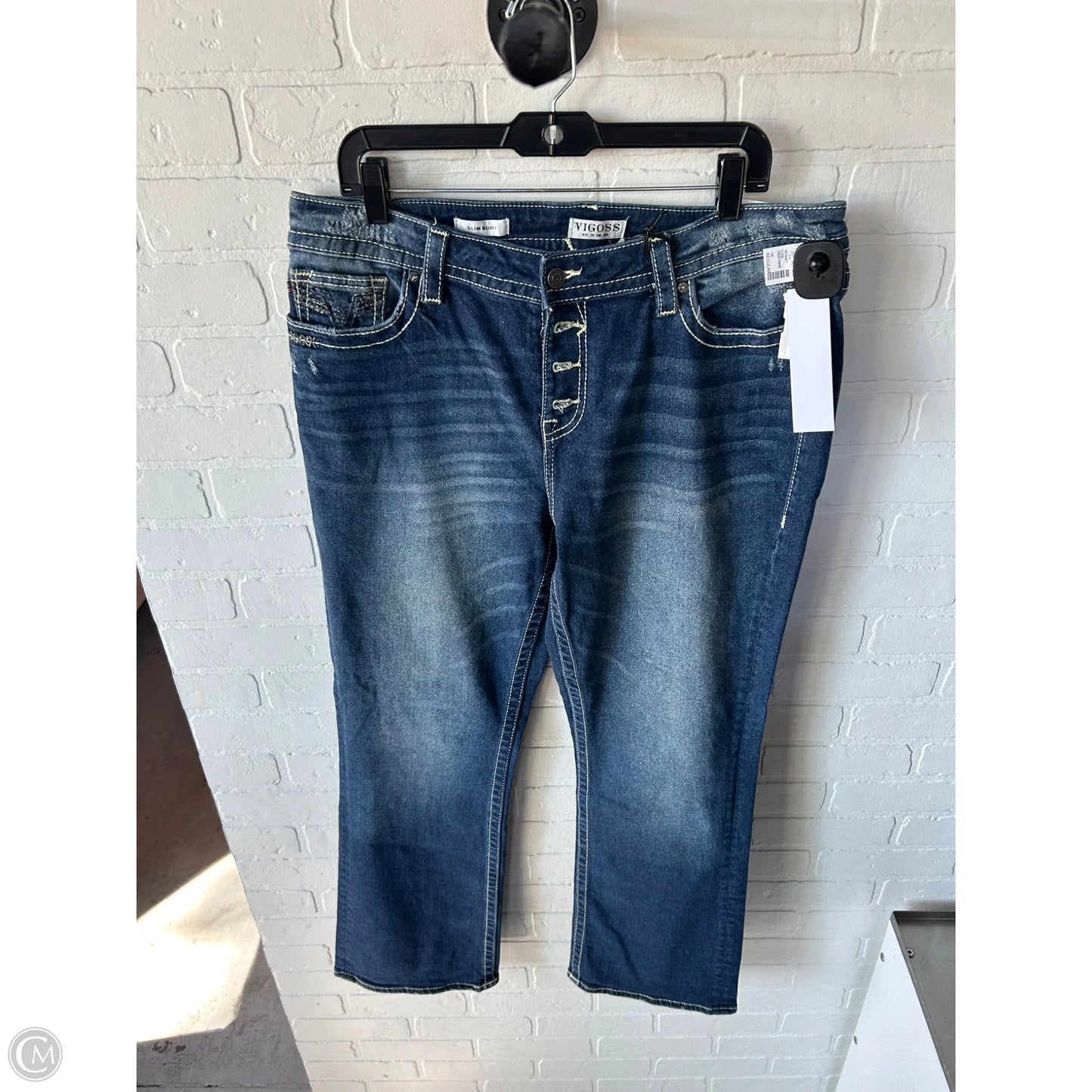 Jeans Boot Cut By Vigoss In Blue Denim, Size: 16