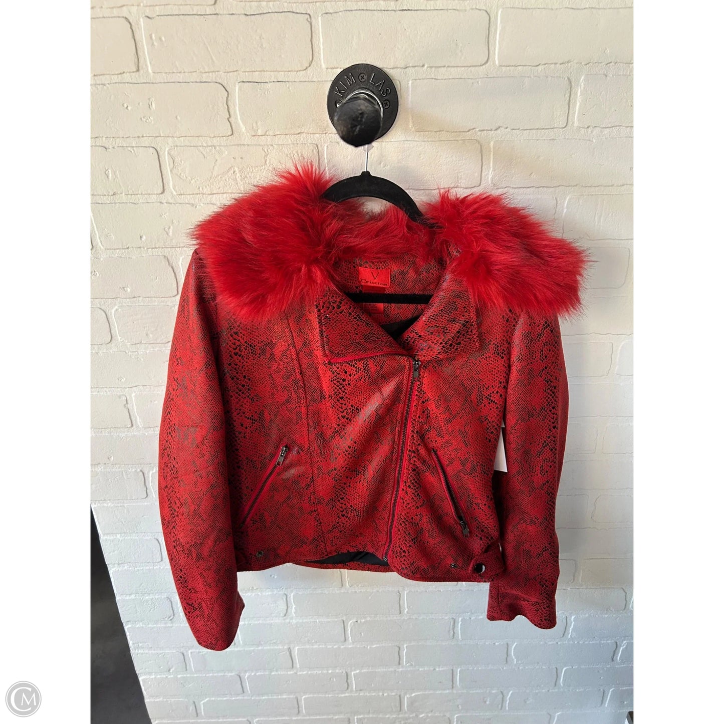 Jacket Moto By Cristina In Red, Size: S