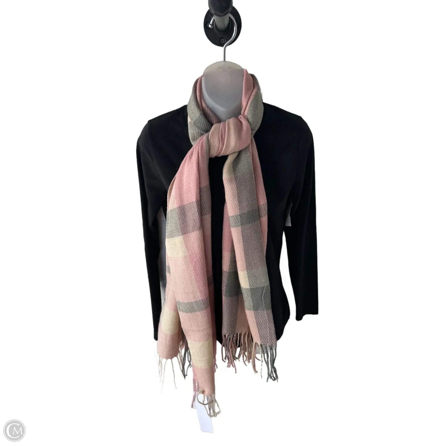 Scarf Winter By Clothes Mentor In Green & Pink