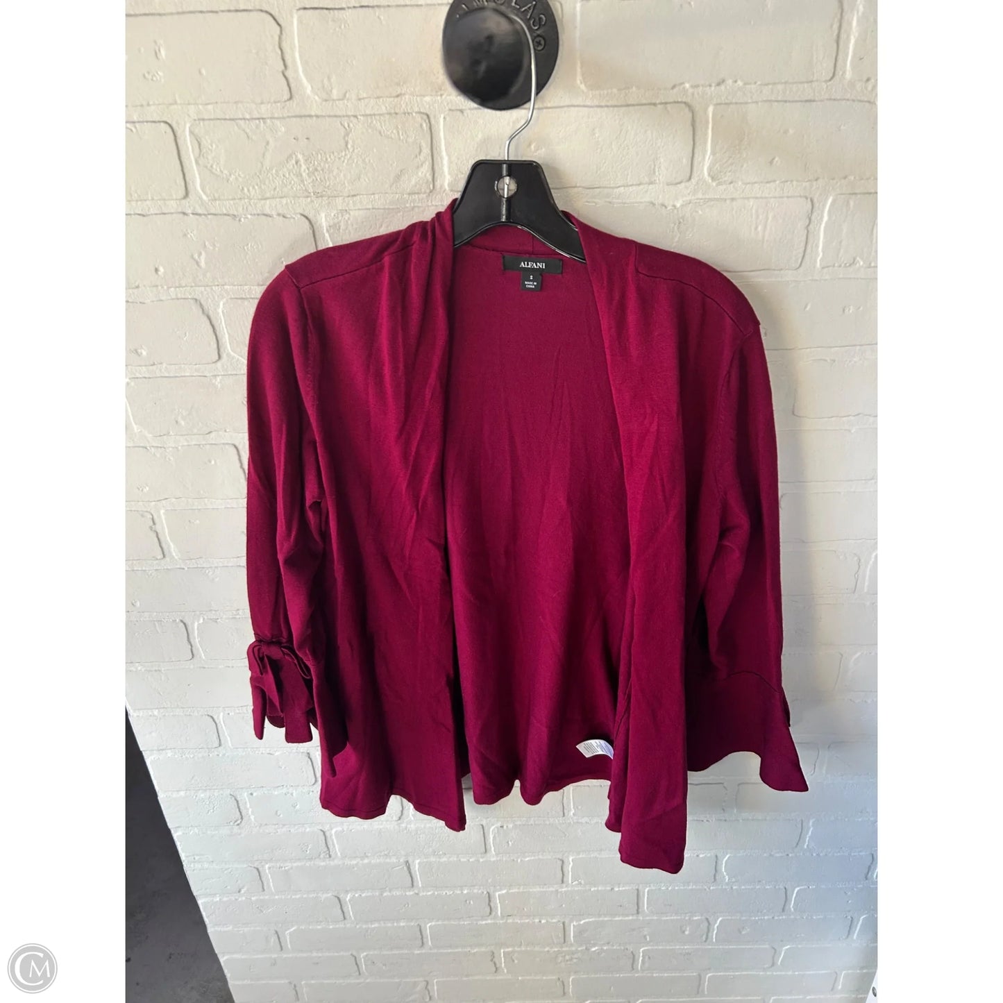 Sweater Cardigan By Alfani In Pink & Red, Size: S