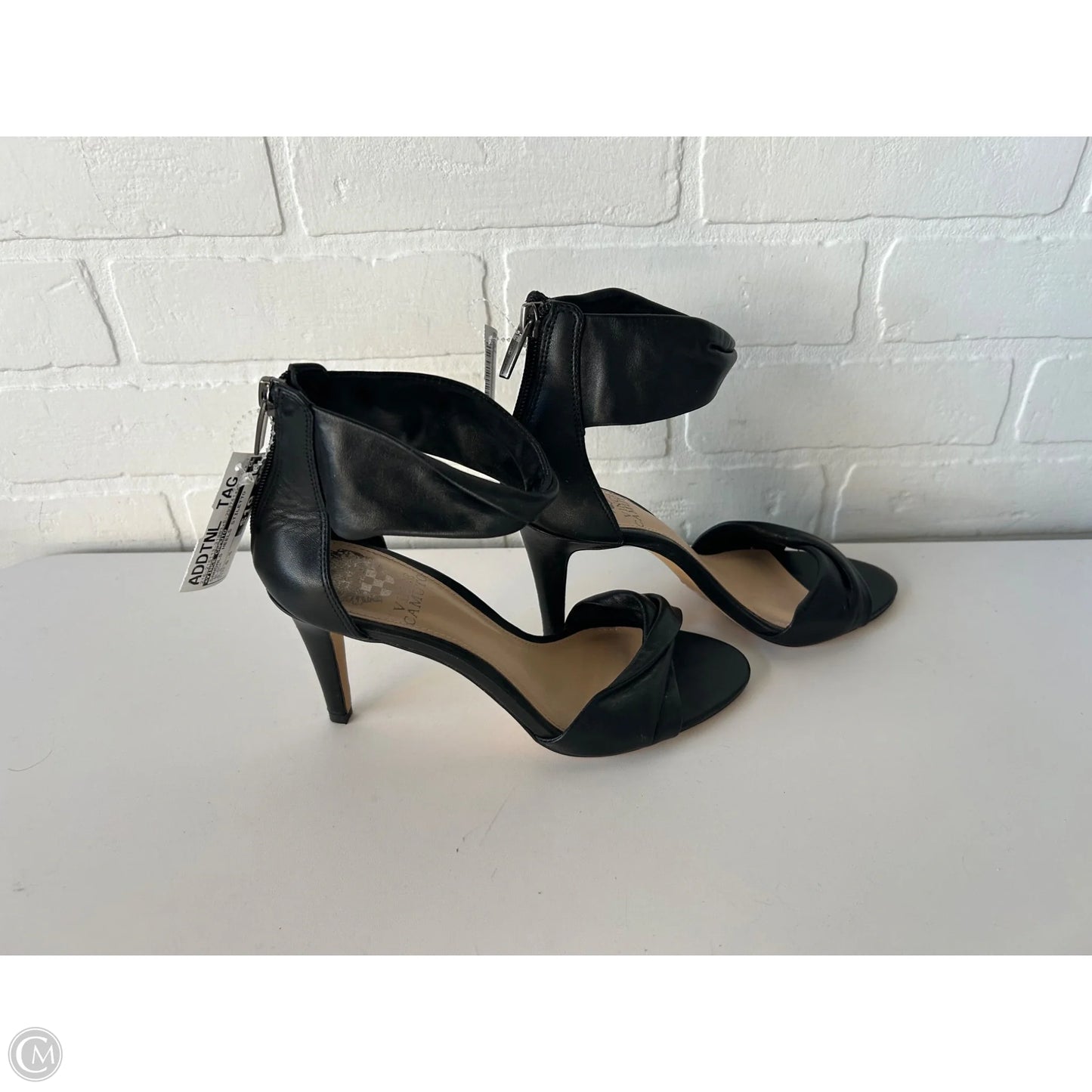 Sandals Heels Stiletto By Vince Camuto In Black, Size: 6.5
