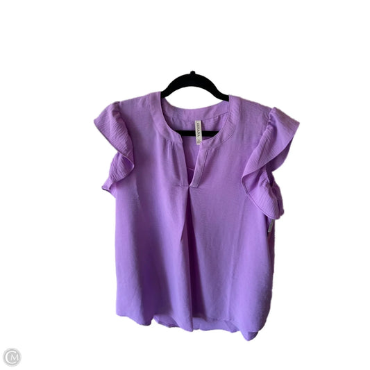 Top Short Sleeve By Zenana In Purple, Size: L