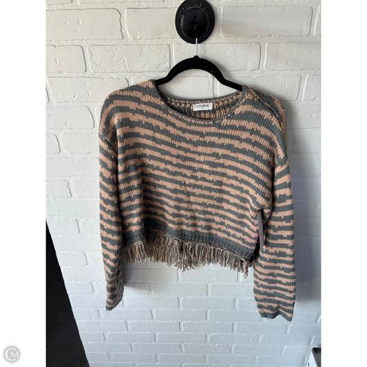 Sweater By Storia In Grey & Orange, Size: S