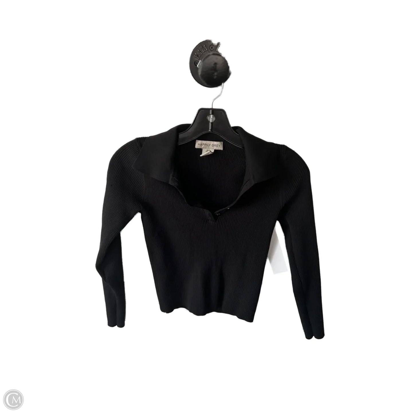 Top Long Sleeve By Happily Grey In Black, Size: S