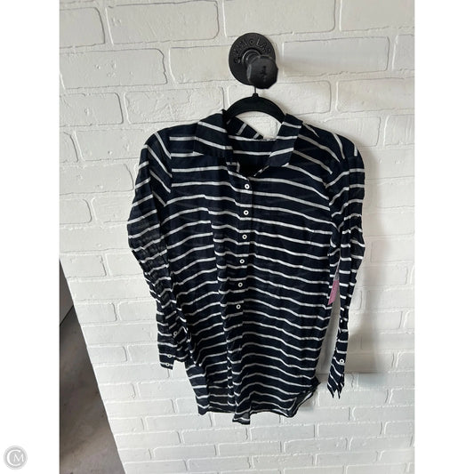 Tunic Long Sleeve By J. Crew In Blue & White, Size: S