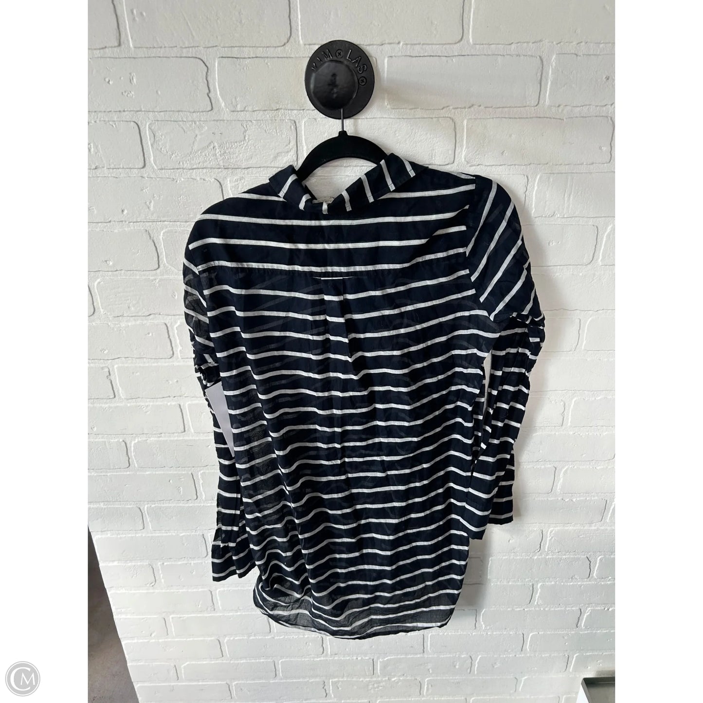 Tunic Long Sleeve By J. Crew In Blue & White, Size: S