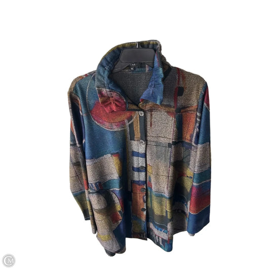 Jacket Shirt By Cme In Blue & Grey, Size: Xl