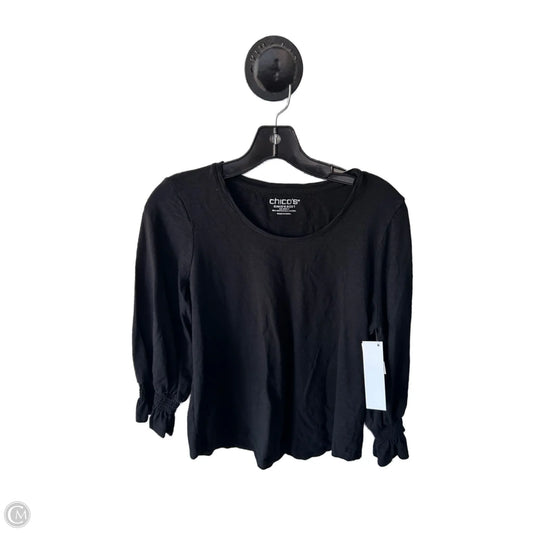 Top 3/4 Sleeve By Chicos In Black, Size: M