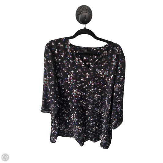 Top Long Sleeve By J. Jill In Black & Brown, Size: L