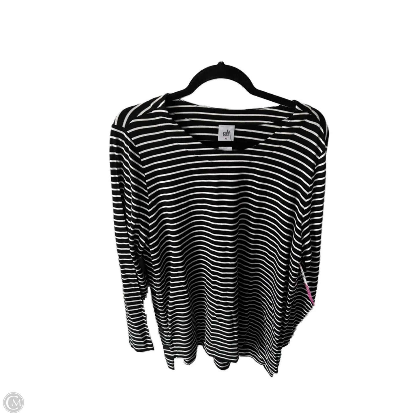 Top Sleeveless By Cabi In Black & White, Size: Xl