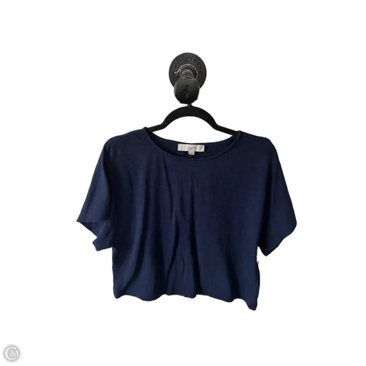 Top Short Sleeve By Loft In Navy, Size: Xs