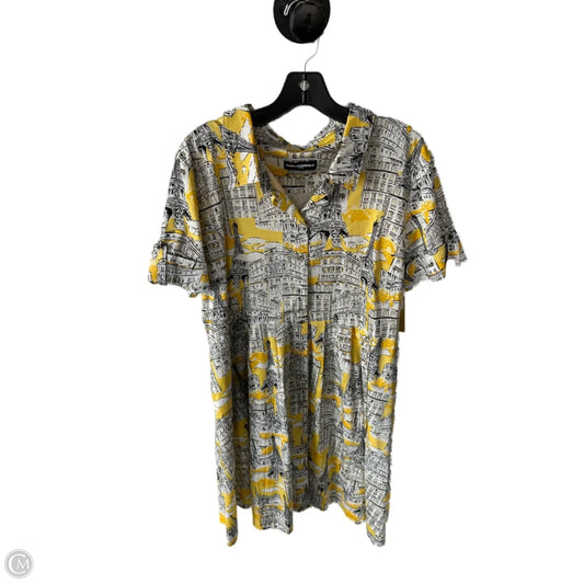Dress Designer By Karl Lagerfeld In White & Yellow, Size: Xl