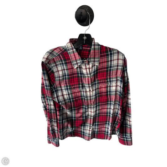 Top Long Sleeve By Chaps In Blue & Red, Size: Lp