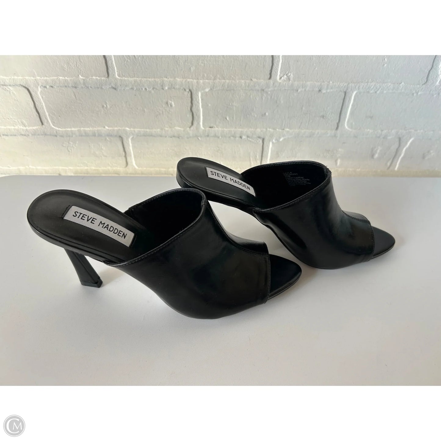 Sandals Heels Stiletto By Steve Madden In Black, Size: 7.5