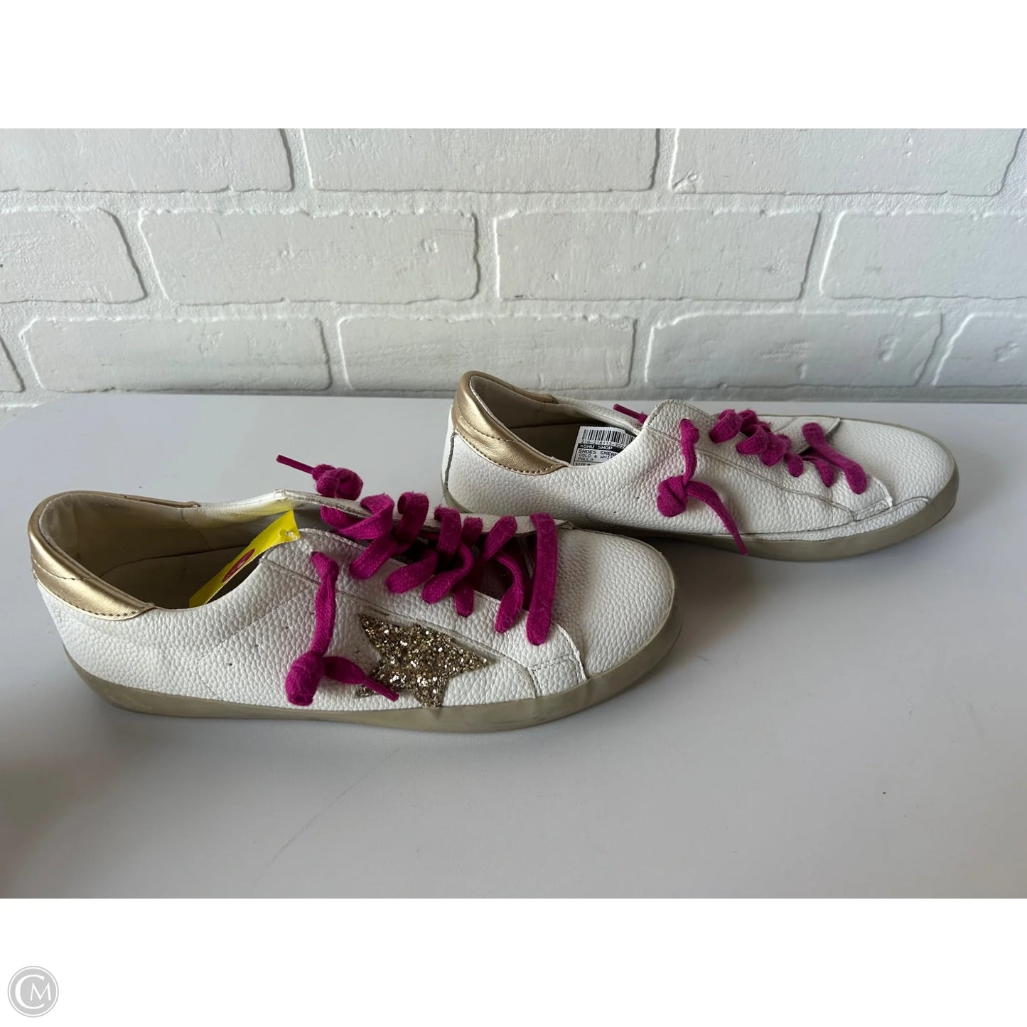 Shoes Sneakers By Shu Shop In Gold & White, Size: 8.5