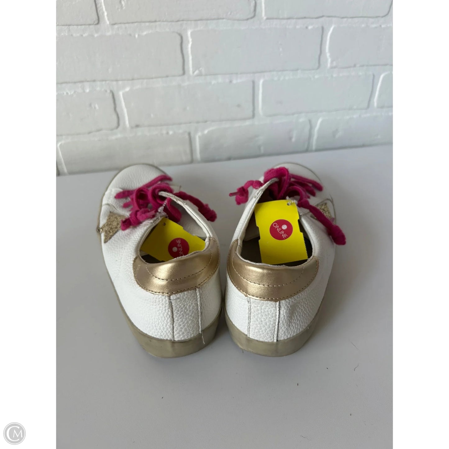 Shoes Sneakers By Shu Shop In Gold & White, Size: 8.5