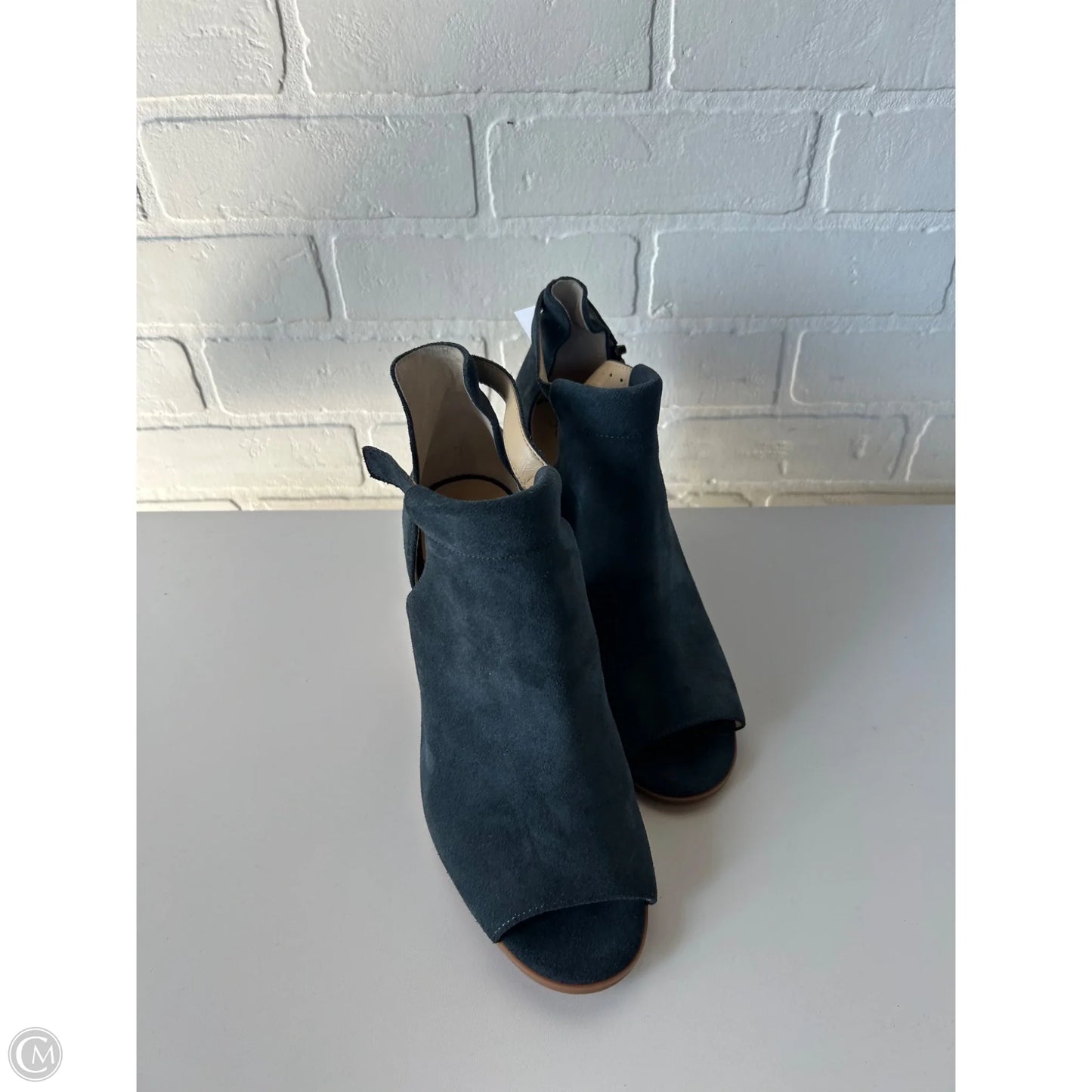 Sandals Heels Block By Sole Society In Blue & Tan, Size: 9.5