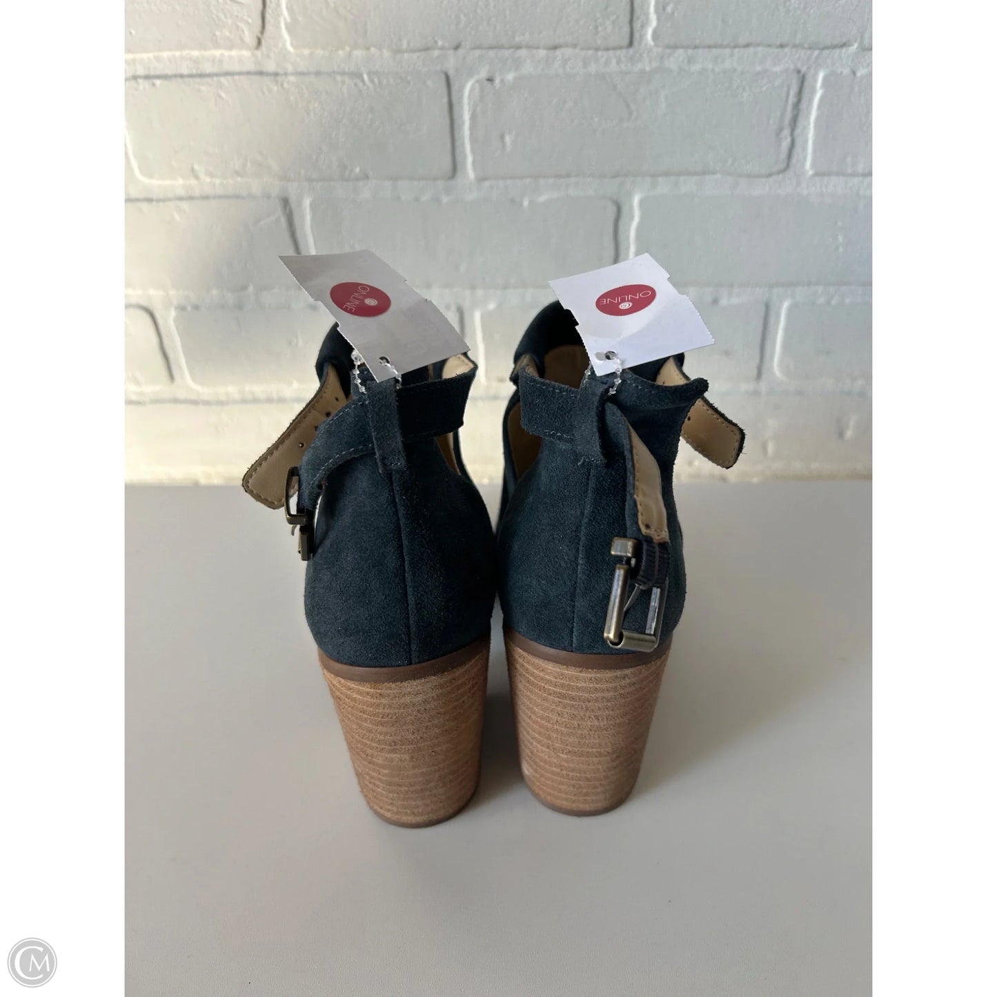 Sandals Heels Block By Sole Society In Blue & Tan, Size: 9.5
