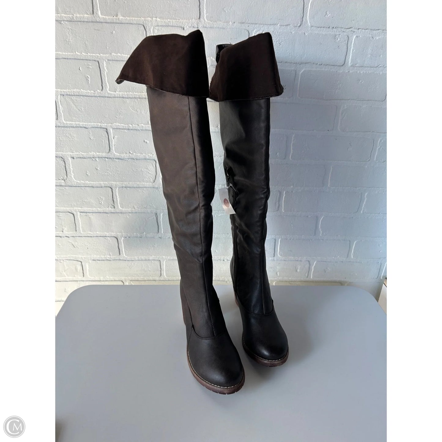 Boots Over-the-knee Heels By Muk Luks In Bronze, Size: 9