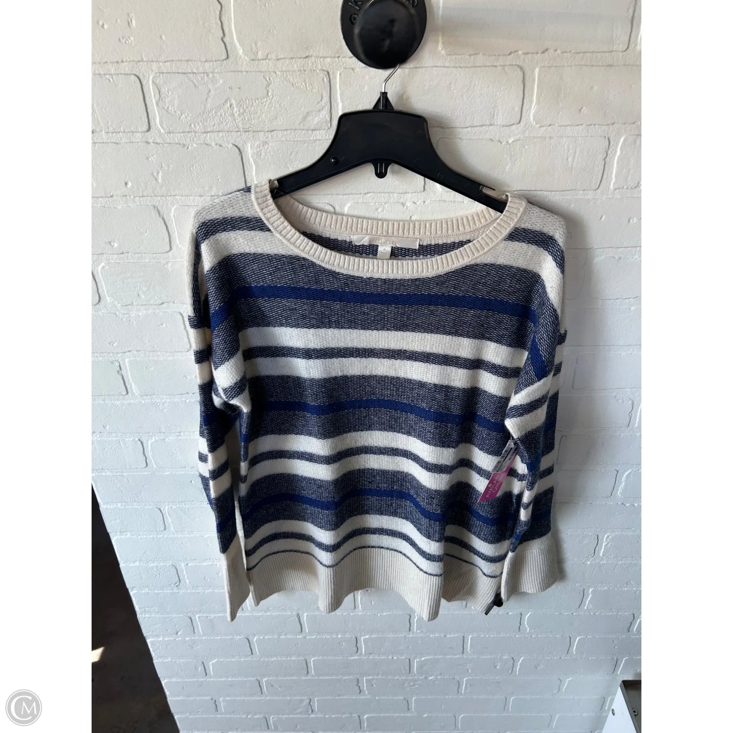 Sweater By Nordstrom In Blue & Cream, Size: Xl