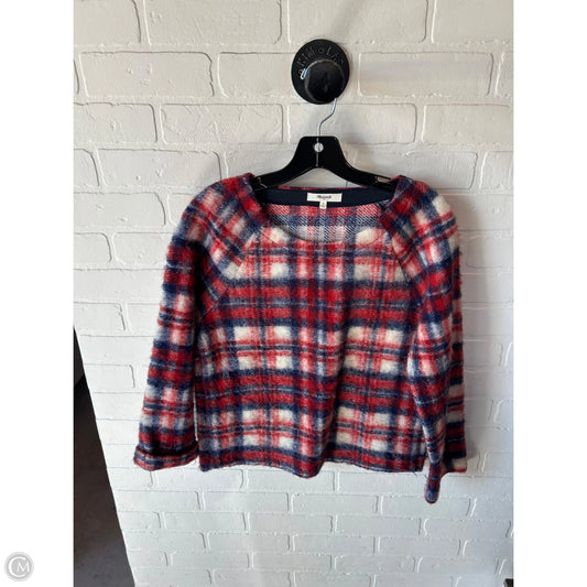 Top Long Sleeve By Madewell In Blue & Red & White, Size: S