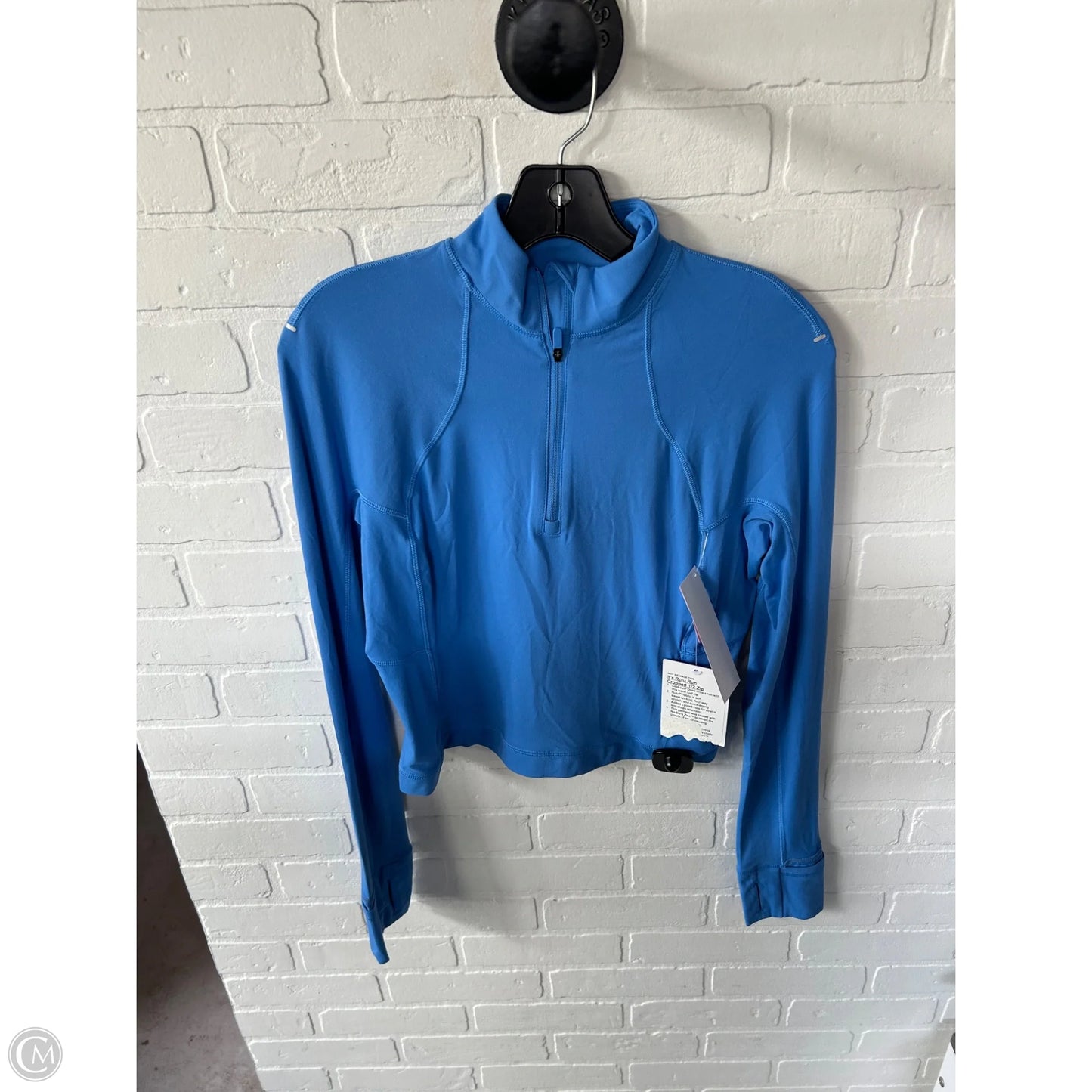 Athletic Top Long Sleeve Collar By Lululemon In Blue, Size: M
