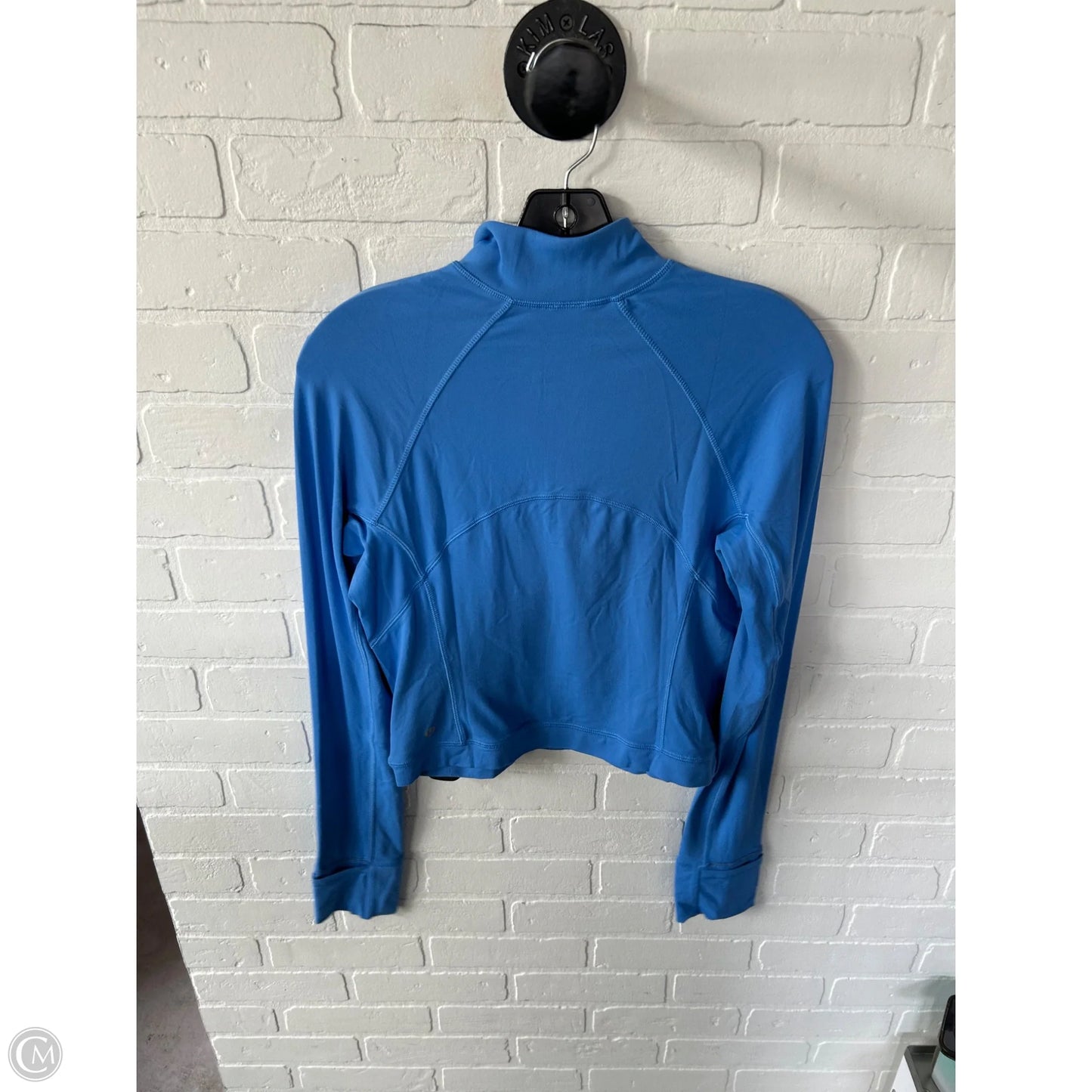 Athletic Top Long Sleeve Collar By Lululemon In Blue, Size: M