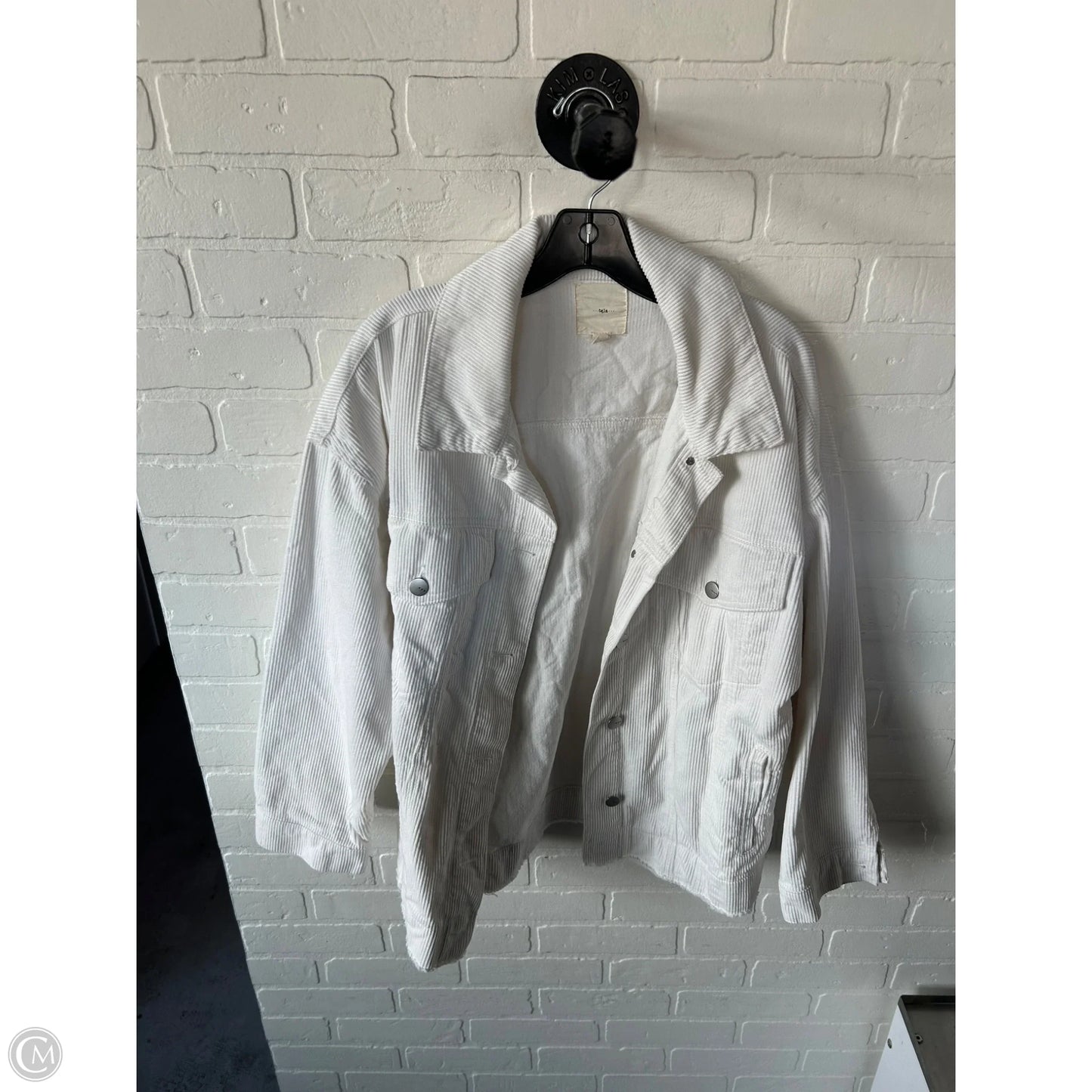 Jacket Denim By T.la In Cream, Size: L