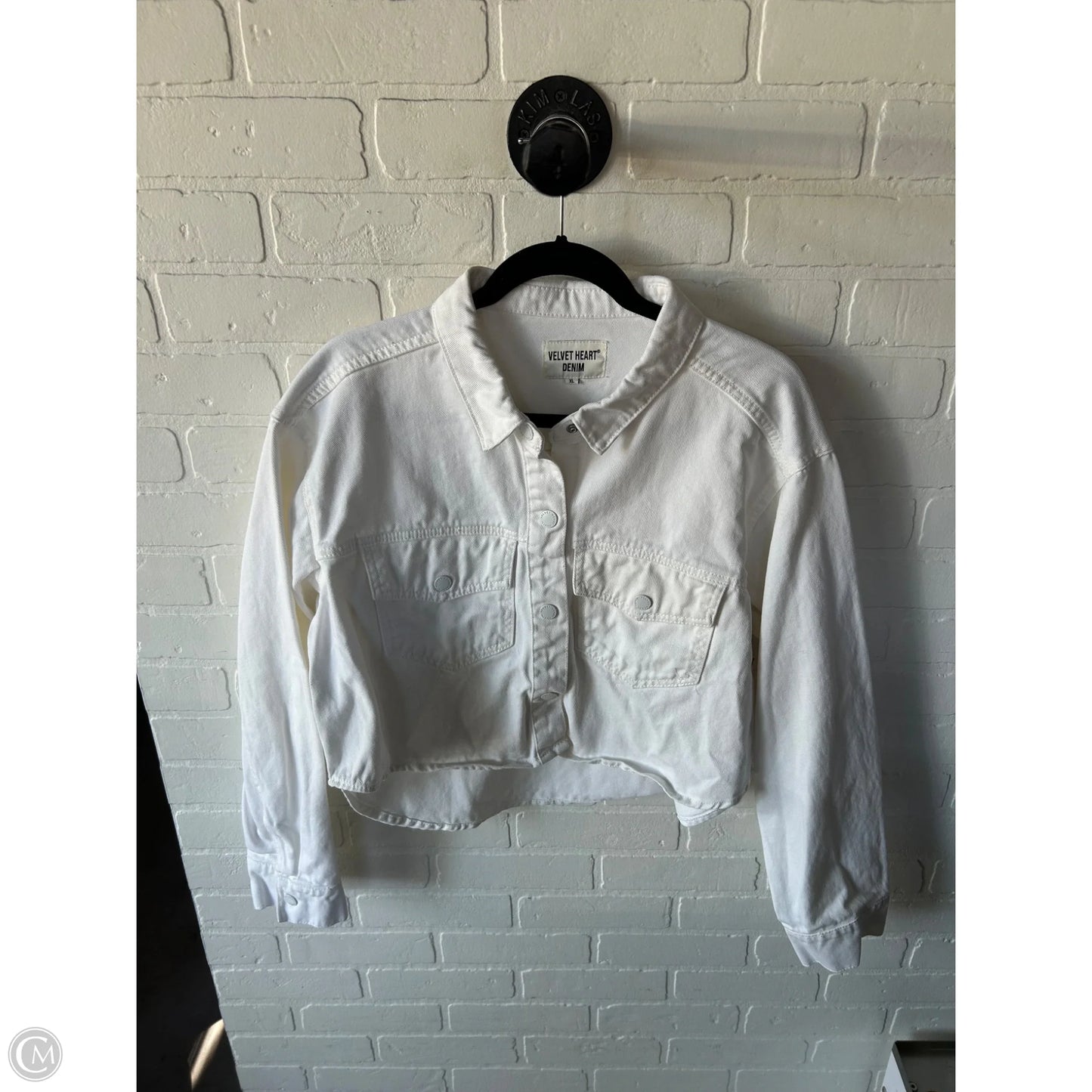 Jacket Denim By Velvet Heart In White Denim, Size: Xl