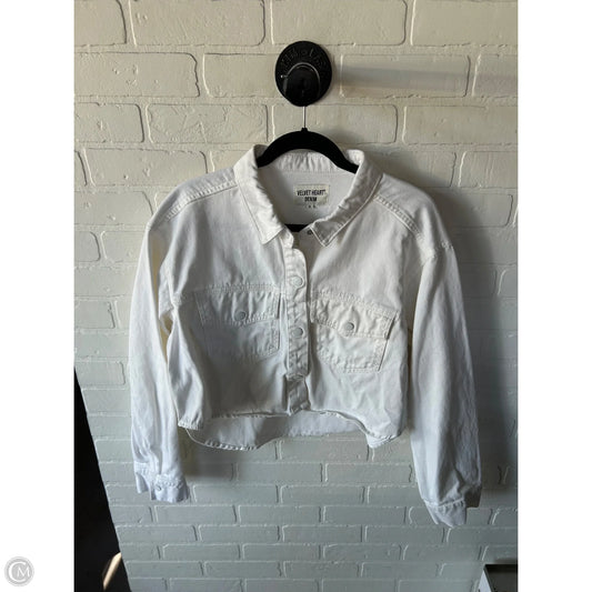 Jacket Denim By Velvet Heart In White Denim, Size: Xl