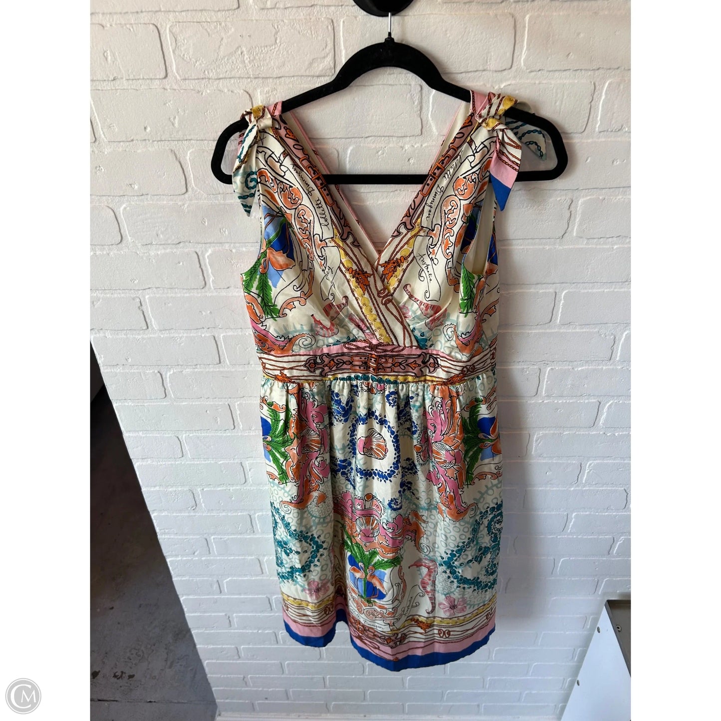 Dress Party Short By Anthropologie In Blue & Cream, Size: M