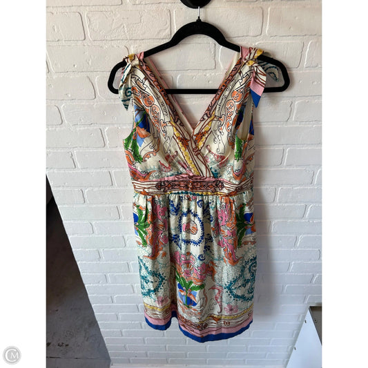 Dress Party Short By Anthropologie In Blue & Cream, Size: M