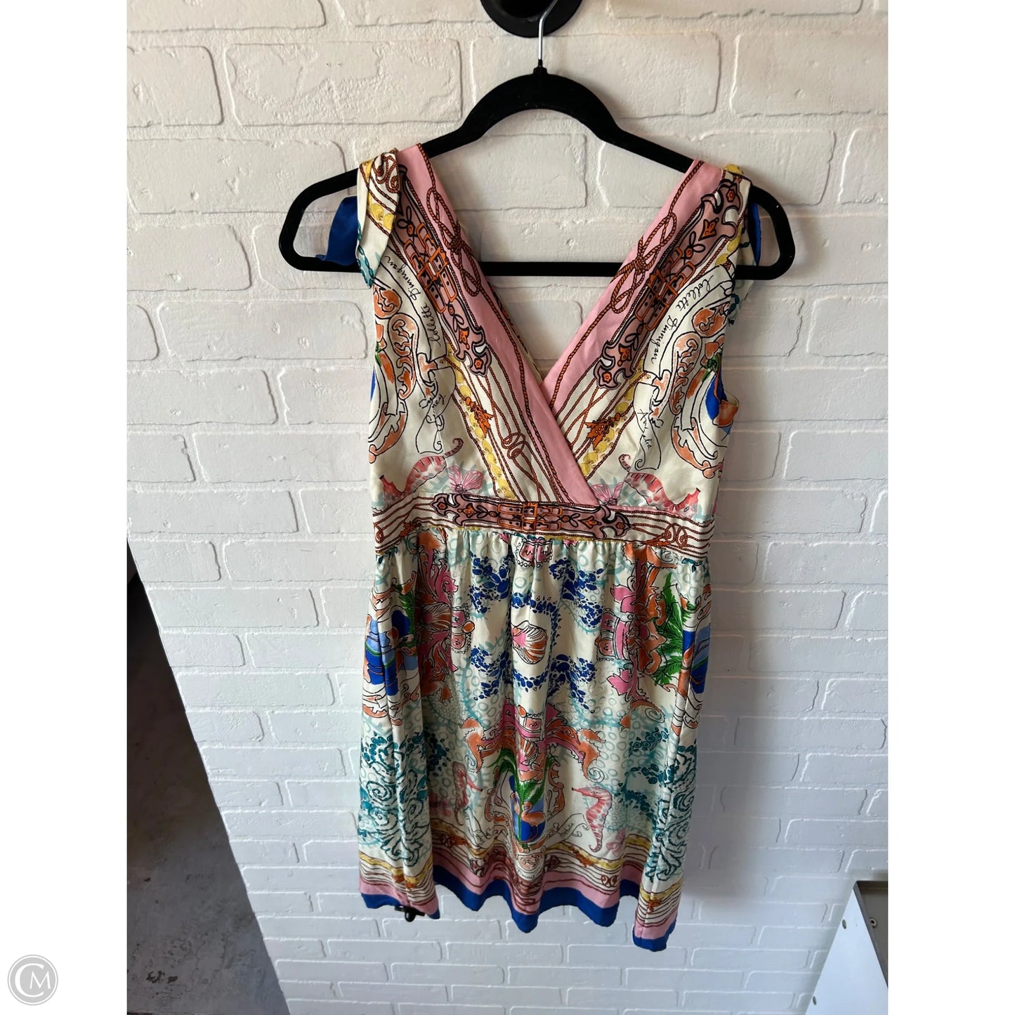 Dress Party Short By Anthropologie In Blue & Cream, Size: M