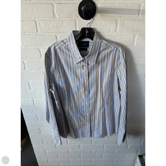 Top Long Sleeve Designer By Facconnable In Blue & Tan, Size: L