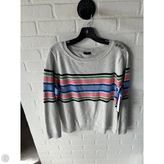 Sweater By Talbots In Grey & Pink, Size: Lp