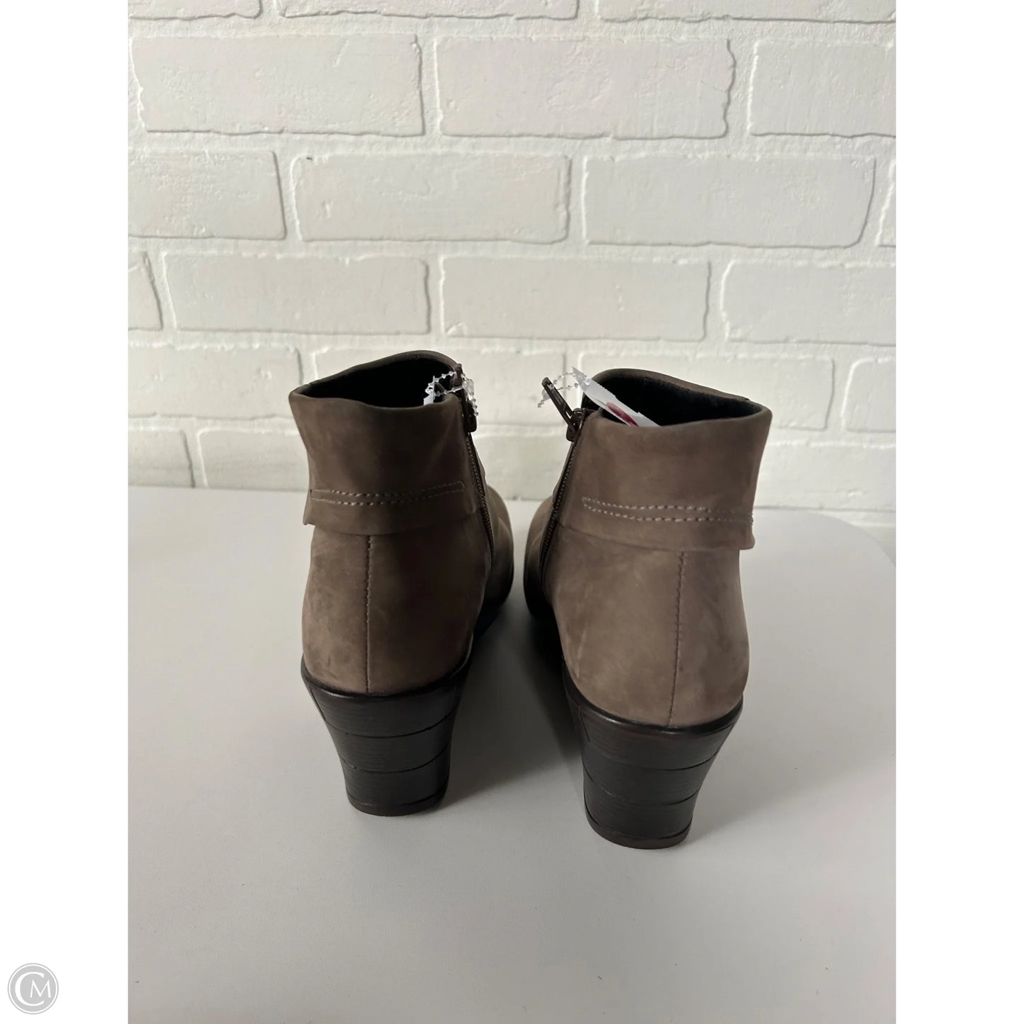 Boots Ankle Heels By Abeo In Brown, Size: 8.5