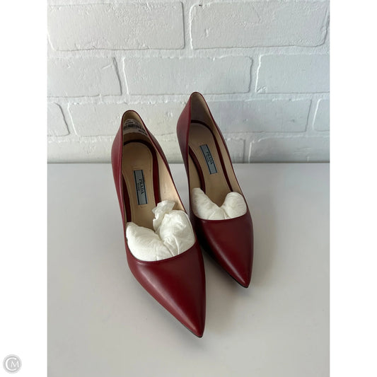 Shoes Luxury Designer By Prada In Red, Size: 6.5