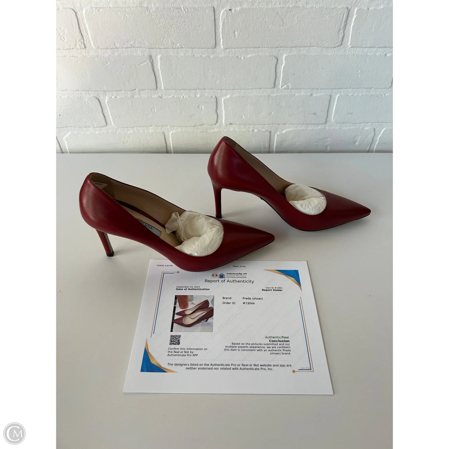 Shoes Luxury Designer By Prada In Red, Size: 6.5