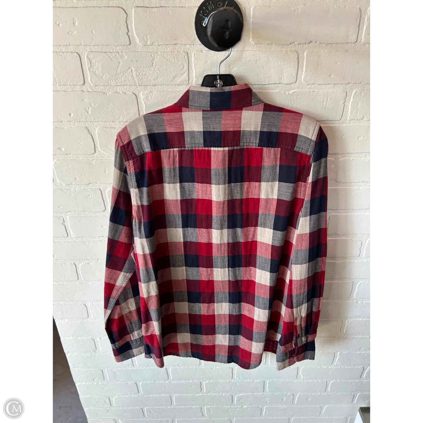 Top Long Sleeve By Chaps In Blue & Red, Size: M