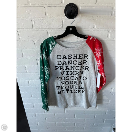 Top Long Sleeve By Clothes Mentor In Grey & Red, Size: S