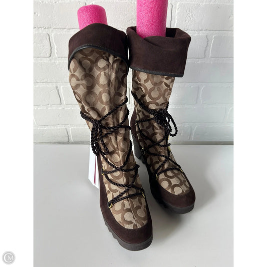 Boots Designer By Coach In Brown & Tan, Size: 10