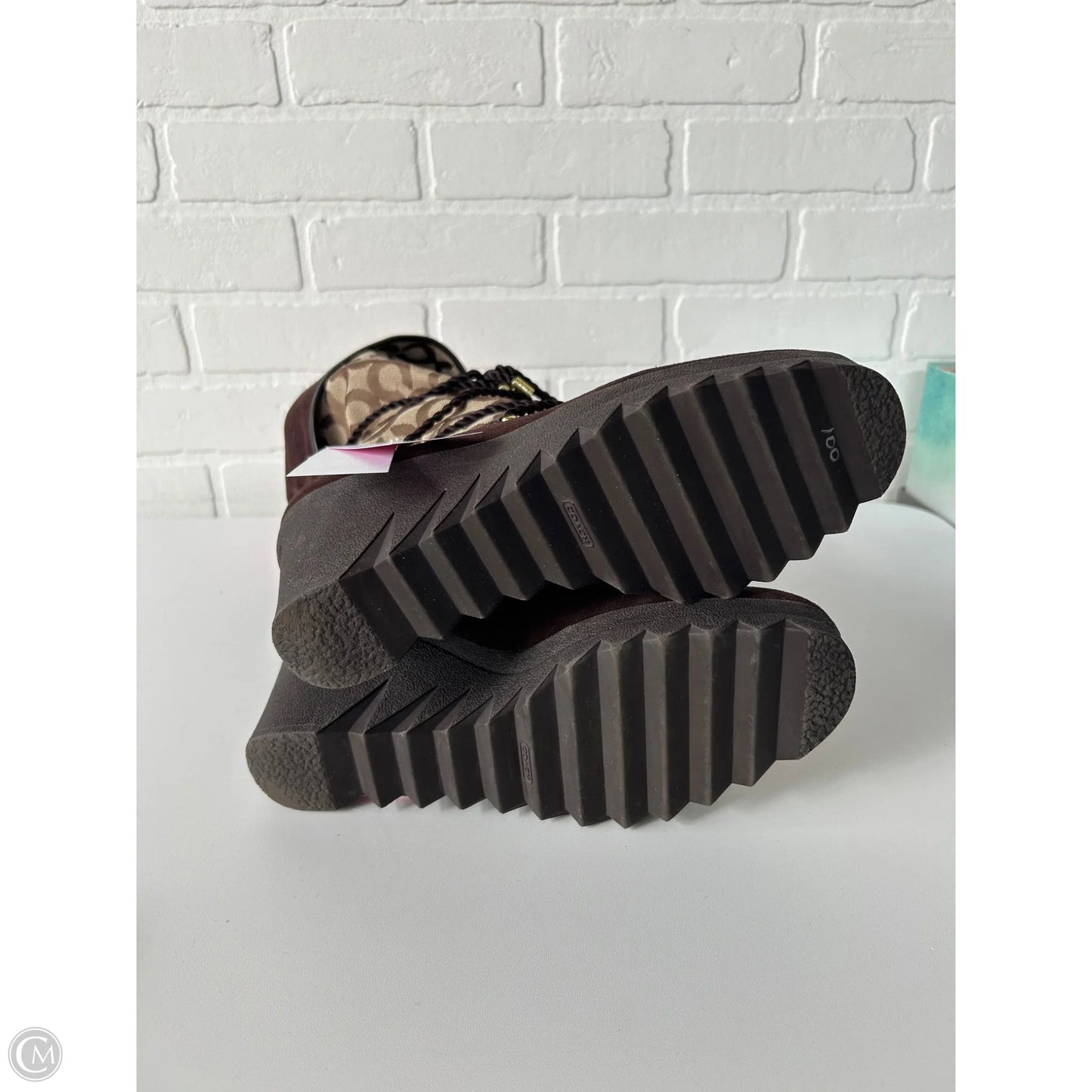 Boots Designer By Coach In Brown & Tan, Size: 10